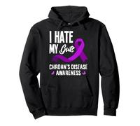 Odio Le Mie viscere La consapevolezza della malattia di Crohn del Guerriero di Crohn Felpa con Cappuccio