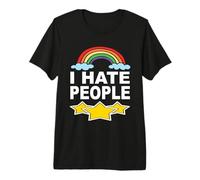 Odio Le Persone Arcobaleno Odio Le Persone Detti Divertenti Maglietta Premium