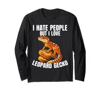 Odio le persone ma amo il geco leopardo lucertola rettile Maglia a Manica