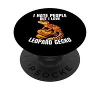 Odio le persone ma amo il geco leopardo lucertola rettile PopSockets PopGrip Adesivo