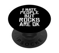 Odio le persone ma le rocce sono ok Schwarzer Humor PopSockets PopGrip Adesivo