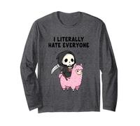 Odio letteralmente Tutti i Lama Mietitore Triste Maglia a Manica