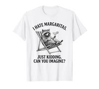 Odio Margaritas Stavo Scherzando Raccoon Beach Humor Maglietta