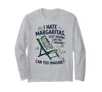 Odio Margaritas Stavo Scherzando Scheletro Humor Spiaggia Maglia a Manica