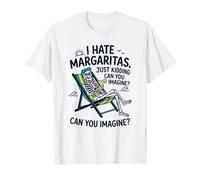 Odio Margaritas Stavo Scherzando Scheletro Humor Spiaggia Maglietta