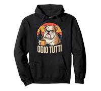 Odio tutti Caffe BullDog Divertente Odio la gente Felpa con Cappuccio