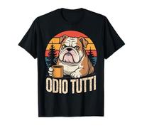 Odio tutti Caffe BullDog Divertente Odio la gente Maglietta
