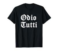 Odio Tutti - Frase Gotica Scritta Ironica Antisociale Maglietta