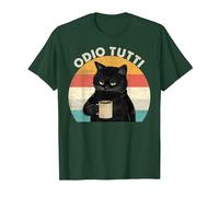 Odio Tutti Gatto caffè Divertente Regalo I Hate People Maglietta