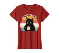 Odio Tutti Gatto caffè Divertente Regalo I Hate People Maglietta