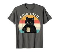 Odio Tutti Gatto caffè Divertente Regalo I Hate People Maglietta