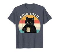 Odio Tutti Gatto caffè Divertente Regalo I Hate People Maglietta, Uomo, Pervinca, 4XL
