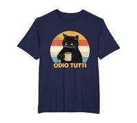 Odio Tutti Gatto caffè Divertente Regalo I Hate People Maglietta, Uomo Taglie Grandi, Navy, 3X Tall