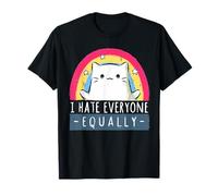 Odio tutti lo stesso Rainbow Cat Maglietta