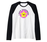 Odio Tutti paradossale Stella Triste e Felice Maglia con Maniche Raglan