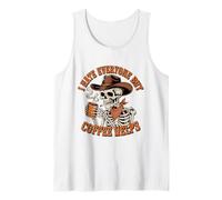 Odio Tutti Tranne Che Il caffè Aiuta Skeleton Cowboy Western Canotta