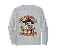 Odio Tutti Tranne Che Il caffè Aiuta Skeleton Cowboy Western Maglia a Manica