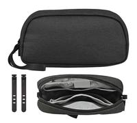 OdiuK Borsa per cavi, borsa elettronica, universale, organizer per cavi, cavo da viaggio, impermeabile, doppio strato, accessorio per cellulare, cavo di ricarica USB, power bank, Grande nero, m