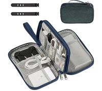 OdiuK Borsa per cavi, borsa universale dei cavi con fascetta, borsa per accessori elettronici da viaggio a doppio strato impermeabile per il cavo di ricarica del telefono Powerbank (blu)