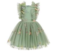 Odizli Abito da Cerimonia per Bambina Bambini Scintillante Paillettes Principessa A-Line Abito in Tulle per Matrimonio Festa Abito Estivo, 9-10 Anni