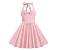 Odizli Abito rockabilly anni '50, vintage, senza maniche, per feste, matrimoni, Colore: rosa., 9-10 Anni