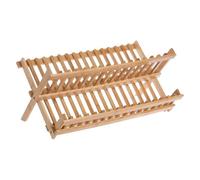 ODJDNLKLWN Portautensili for scolapiatti, scolapiatti pieghevole in legno, pieghevole a 2 livelli, for bancone della cucina