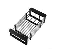 ODJDNLKLWN Scarico for lavello da cucina a scomparsa, portaoggetti, ciotole, supporto for asciugare i piatti, cestello for la pulizia di frutta e verdura(S-Black)