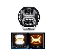 ODKBFG Fari Anteriori Superbright Offroad Spot Work Light 12v 24v LED Light Bar 6000K Drl Luce Bianca E Ambrata Per Auto SUV 4x4 Barca ATV Fari LED Faro Proiettore(4inch Amber DRL)