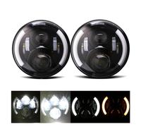 ODKBFG Faro 4X4 7 Pollici LED Faro DRL Per Suzuki Per Samurai Per Bandit 600 Per Anno 2004 Fari Proiettore Faro Proiettore(A 50w Halo light Black)