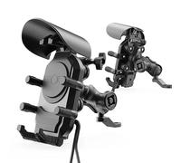 ODKBFG Supporti per GPS Supporto Per Caricabatterie Rapido 15 W Ricarica Wireless, Antiurto Per Manubrio Per Smartphone Antifurto Per Cellulare Bici Impermeabile(Wireless Charger M)