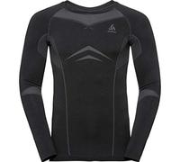 ODLO 195792-60056 BL Top Crew Neck L/S Fundamentals PERFOR - Black/ODLO Graphite Grey Maglia Lunga Uomo Black/ODLO Graphite Grey Taglia S