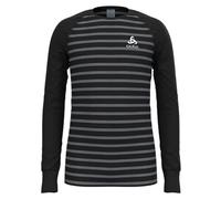 Odlo Active Warm Kids Stripes_159409, Maglietta Bambini e ragazzi, Black - Grey Melange, 80