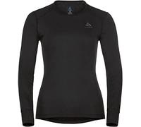 Odlo Active Warm Maglia Termica a Maniche Lunghe Girocollo da Donna | Base layer caldo girocollo, traspirante e antiodore per sci