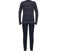 Odlo - Set maglia e calzamaglia termiche - Set Long Active Warm Set Dark Sapphire Gray Ridge - Taglia Bambino 104 cm - Blu navy Blu navy 104 cm
