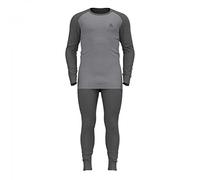 Odlo Active Warm Set Intimo Termico Uomo, Girocollo e Pantaloni | Maglia termica girocollo e pantaloni lunghi da uomo, caldi, traspiranti e ad asciugatura rapida