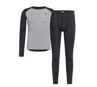 Odlo Active Warm Set Intimo Termico Uomo, Girocollo e Pantaloni | Maglia termica girocollo e pantaloni lunghi da uomo, caldi, traspiranti e ad asciugatura rapida