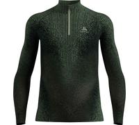 Odlo - Alto tecnico da uomo con collo a zip - BL Top Turtle Neck LS Half Zip Blackcomb Eco M Urban Chic per Uomo - Taglia S - Verde