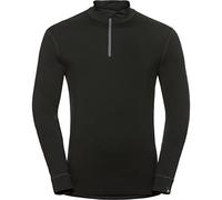 Odlo Bl Top Turtle Neck L/S Half Zip Natural - Black/Black Intimo - Uomo, Uomo, Black/Black, M