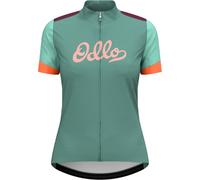 ODLO Essential Odlo Print S/u Collar S/s Full Zip W - Donna - Verde / Viola - Taglia L- modello 2024