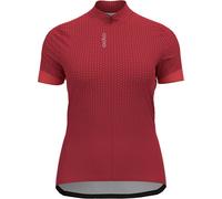 ODLO Essential Print Stand-up Collar S/s Fz W - Donna - Rosso - Taglia M- modello 2024