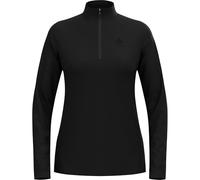 Odlo Fleecepullover Damen Essential Light I Midlayer mit Halbreißverschluss I Langarm Wandershirt Strato Medio per Esterni, Nero, L Donna