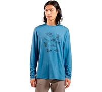 Odlo Langarm Wandershirt Herren Merino 200 Tourist I Funktionsshirt Wandern Atmungsaktiv Maglietta da Escursionismo, Silver Cloud, M Uomo