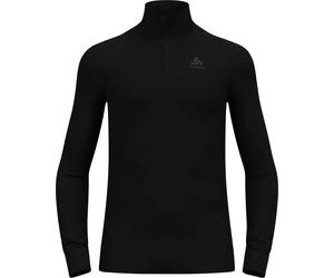 Odlo - Maglia termica a maniche lunghe con zip - BL Top Turtle Neck LS Half Zip Active Warm Eco M Black per Uomo - Taglia L - Nero