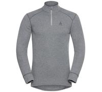 Odlo - Maglia termica - BL Top Turtle Neck LS Half Zip Active Warm Eco M Steel Grey Melange per Uomo - Taglia XXL - Grigio