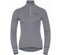 Odlo - Maglia termica - BL Top Turtle Neck LS Half Zip Active Warm Eco W Steel Grey Melange per Donne - Taglia L - Grigio