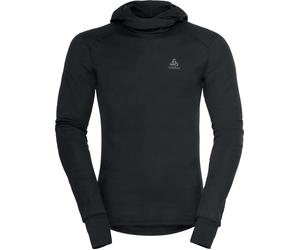 Odlo - Maglia termica con passamontagna - T-shirt ML Cagoule Active Warm Black - Taglia M - Nero