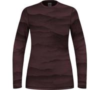 Odlo - Maglia termica in lana merino - BL Top Crew Neck LS Merino Ridgelines W Fudge Black per Donne - Taglia XS - Bordeaux