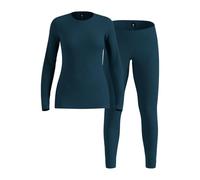 Odlo Merino Fundamentals Set Long Set di Abbigliamento Termico Donna | Set composto da maglia a maniche lunghe e pantaloni, 80% lana merino senza mulesing; leggero, traspirante