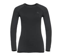 Odlo Performance Warm Eco BI Top Crew Neck Manica Lunga Donna-Nero,Antracite