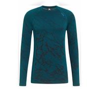 Odlo - Prima pelle tecnica a collo rotondo - Performance Warm Baselayer Top Crew Neck M Reflecting Pond in Poliestere Riciclato - Taglia M - Blu